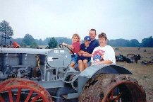 Chris & Janelle and kids on Schuberg's Model F - 1998