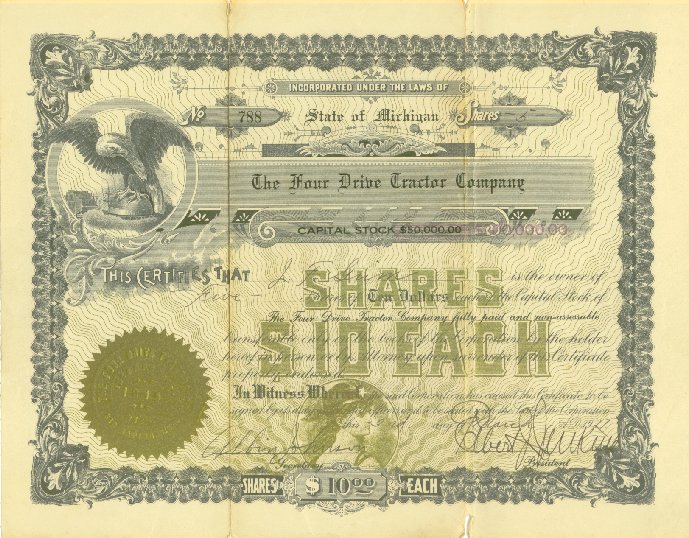 FDTC Stock Certificate No. 788 - J. F. Grim